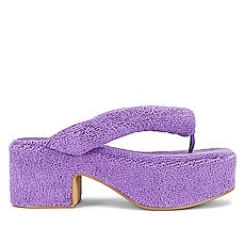 JEFFREY CAMPBELL LUAU-2 PLATFORM HEELED PURPLE TERRY CLOTH